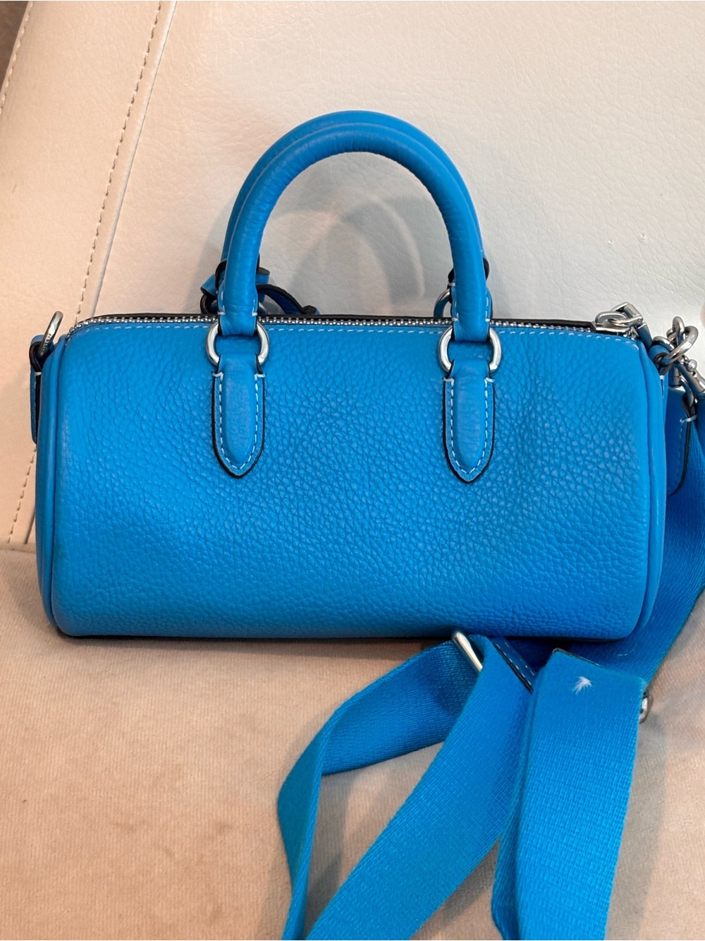 COACH Lacey “Electric Blue" Pebbled Leather Mini Crossbody Bag $398+ - Picture 9 of 16